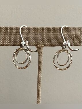 Vintage silver double ring  (previously CLIP-ON) earrings